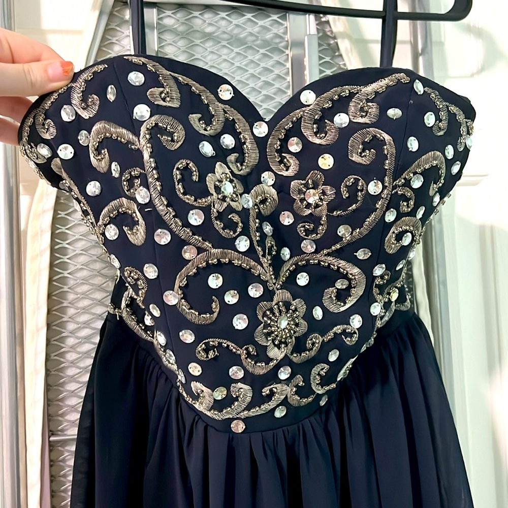 Navy blue gown
